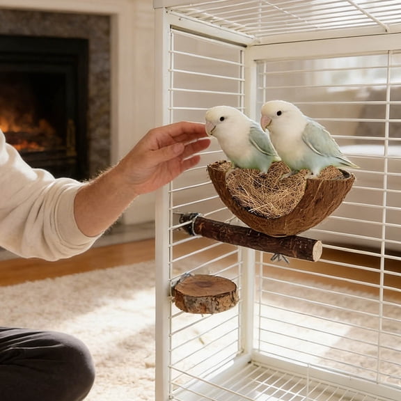 Bird's Nest Natural Bird Nesting For Outdoor Garden Wild Birds Shelter And Breeding Habitat Brown