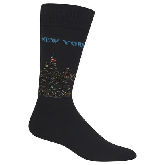 Hot Sox Mens New York Casual Sock, Men's Shoe Size 6-12.5, Black