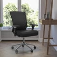 thumbnail image 3 of HERCULES Series 24/7 Intensive Use 300 lb. Rated Black Leather Multifunction Executive Swivel Chair with Seat Slider, 3 of 7