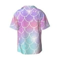 thumbnail image 6 of PAYOHTO Mermaid Scales Rainbow Mens Hawaiian Casual Short-sleeved Shirt Tropical Summer Beach Button Down Shirts, 6 of 7