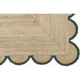 thumbnail image 3 of 3x4 Ft Green Border Premium Scalloped Jute Rug – Handcrafted Natural Braided Carpet for Living Room, Bedroom, Entryway – Boho Home Decor, 3 of 5