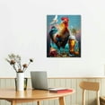 thumbnail image 3 of Feiri  Canvas Print Cocktail Bar Funny Rooster Chicken Artwork Print Painting Vintage Farmhouse Rooster Wall Art for Bathroom 8x12inch Decoration Bedroom Bathroom pattern3, 3 of 5
