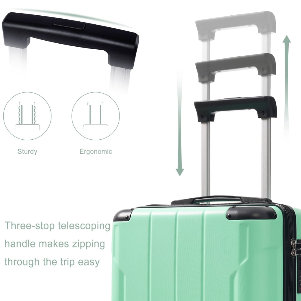 DECMAY 20" Hardshell Carry-On Luggage with 2 Packing Cubes, ABS Spinner Wheels & TSA Lock