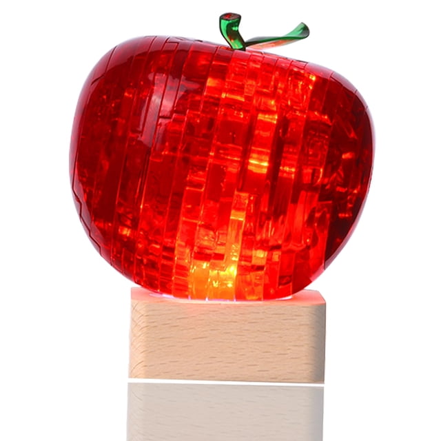 Luminaria nocturna con forma de rompecabezas de cristal 3D SIRPERICE, modelo Apple
