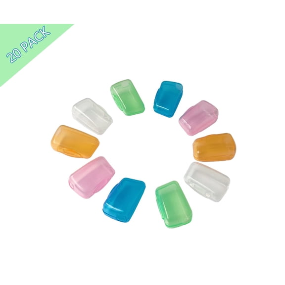 20 Pack Toothbrush Covers, Portable Toothbrush Caps Protector for Travel and Home Use, Multi-Color, Fits Kids and Adult Toothbrushes