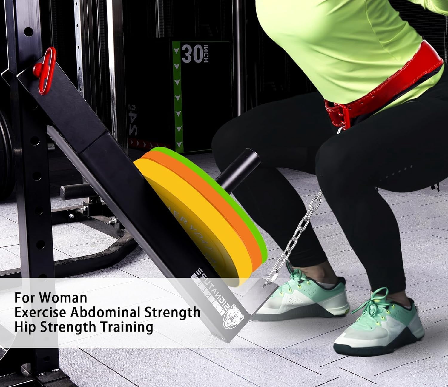 INTRTLOCKINGING TILES Belt Squat Attachment for Power Racks and Cages, 600 LB Weight Capacity Per Arm