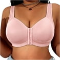 thumbnail image 3 of Feancey Plus Size Bras for Women Front Closure Everyday Brassiere Anti-Sagging High Support Wireless Bras Wide Strap Casual Full Coverage Bra Pink L, 3 of 9
