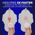 thumbnail image 4 of Always Ultra Thin Feminine Pads with Wings for Women, Size 5, Extra Heavy Overnight Absorbency, Unscented, 4 of 9
