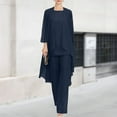 thumbnail image 1 of Ensemble de Robe 3 Pcs pour Femmes Basique en Chiffon Surdimensionné Tenue de Vacances (Marron S), 1 of 6