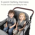 thumbnail image 3 of LINLUX 4-in-1 Stroller Wagon for 4 Kids, 200 Lbs Capacity, All-Terrain Wheels, Black & Gray, 3 of 10