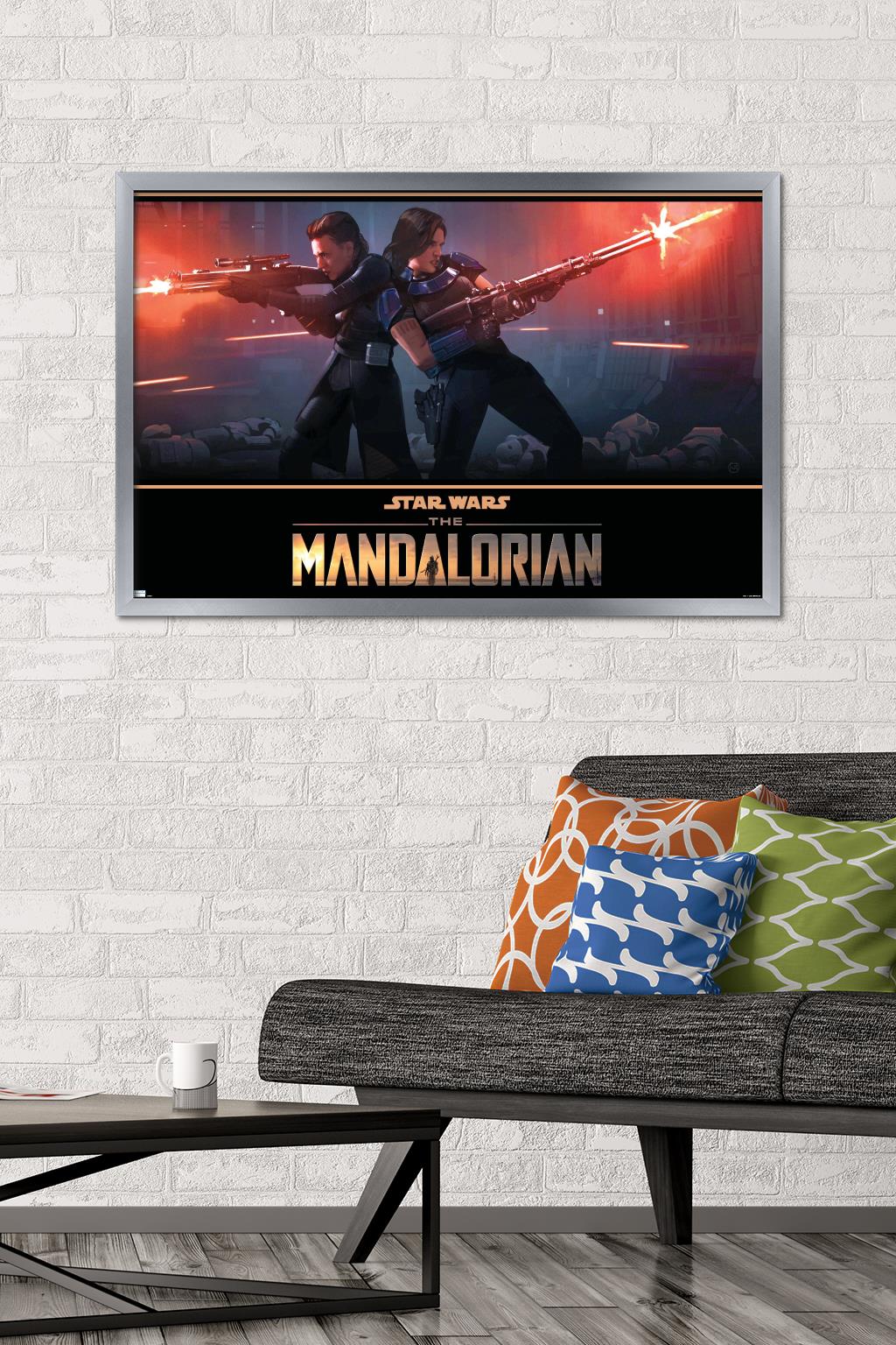 Star Wars: The Mandalorian Season 2 - Back to Back Wall Poster, 22.375" x 34", Framed
