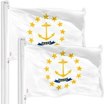 G128 2 Pack: Rhode Island RI State Flag | 3x5 Ft | Printed 150D Polyester - Indoor/Outdoor, Vibrant Colors, Brass Grommets, Quality Polyester, Much Thicker More Durable Than 100D 75D Polyester
