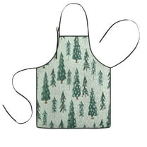 Light Green Christmas Tree Pattern Kids Aprons for Girls and Boys,Adjustable Neck Strap Toddler Aprons for Kids Cooking Baking