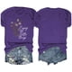thumbnail image 4 of Fiudx Ofertas Flash Del Día Blusas con Estampado de Flores Pequeñas para Mujer Top de Manga Corta con Cuello Redondo, 4 of 4