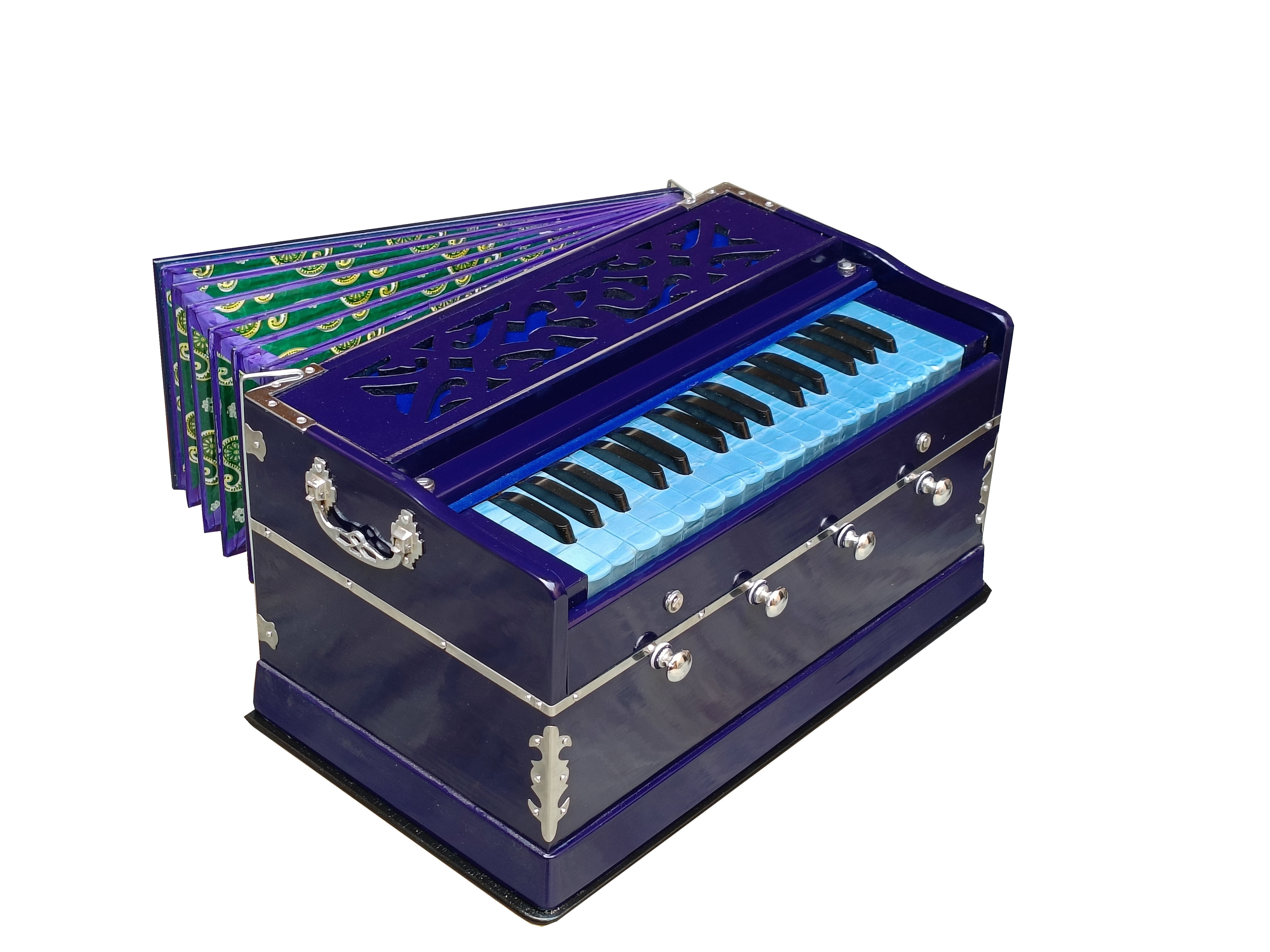 Harmonium Blue2¾ Octaves4 StopsDouble Reeds440 Hz32 Keys7 Fold BellowBhajanKirtan