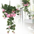 thumbnail image 2 of Artificial Flowering Geranium Hanging Plant – Realistic Faux Floral Vine for Balcony Porch Wall Wedding Decor (Basket Not Included), 2 of 7