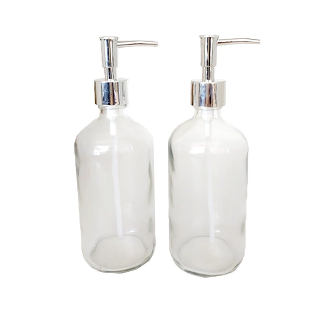 2pcs 500ml Empty Glass Pump Lotion Bottles Containers Toiletry Bottles
