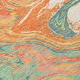 thumbnail image 5 of HomeRoots 602657 9 x 12 ft. Orange, Green & Beige Abstract Washable Indoor & Outdoor Rectangle Area Rug, 5 of 5