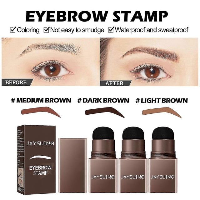 Crema para cejas Jaysuing Eyebrow Marking, naturalmente resistente al agua, no se mancha, de aplicación rápida, juego de delineador de cejas tridimensional Lazy Eyebrow Marking BF |, marrón medio