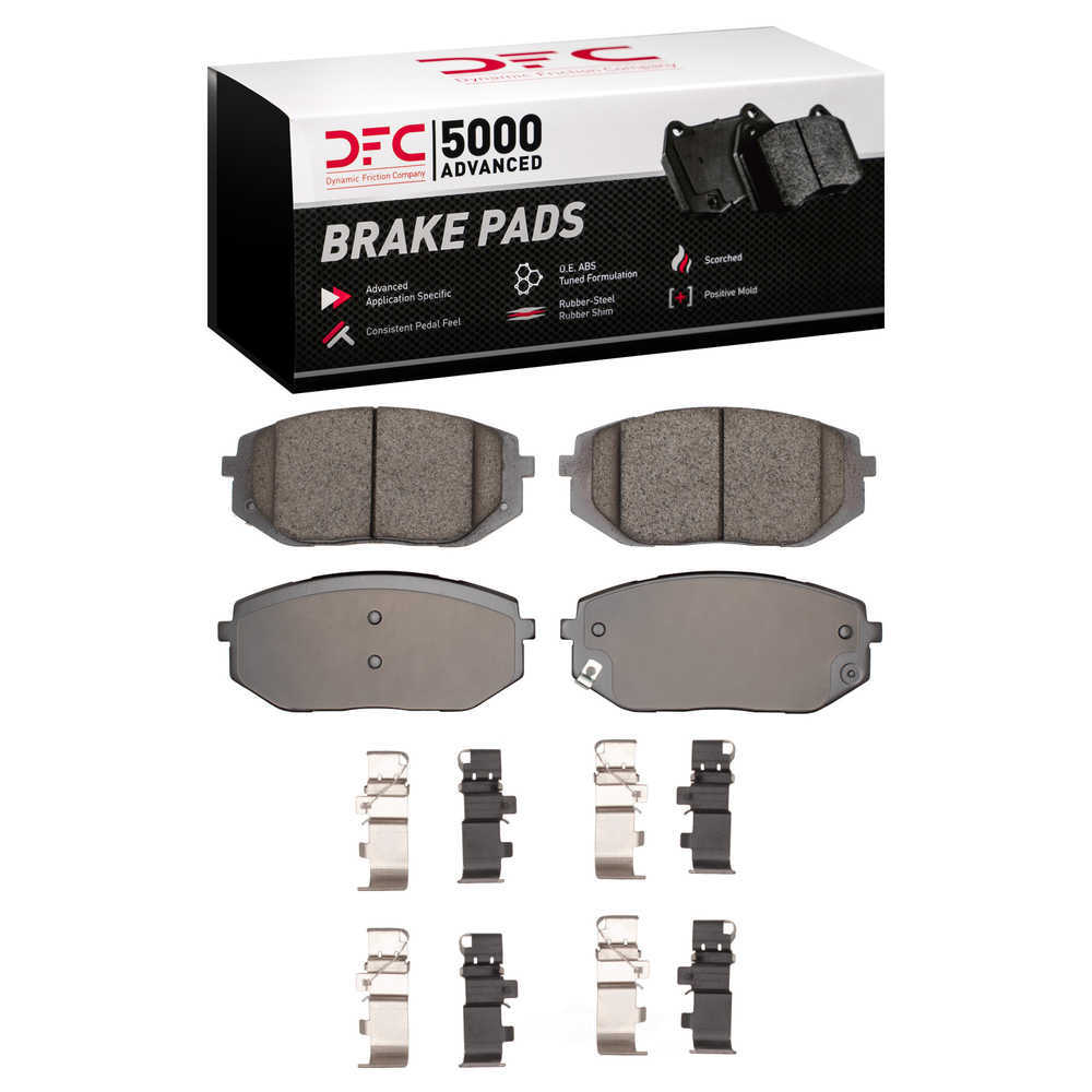 Dynamic Friction Company 1552-2398-02 DFC 5000 Advanced Brake Pads - Low Metallic and Hardware Kit