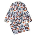 thumbnail image 3 of Yuncity Halloween Pajamas For Women Printed Collar Long Sleeve Pajama Long Pants Stylish Cute Pajama Sets Navy L, 3 of 9