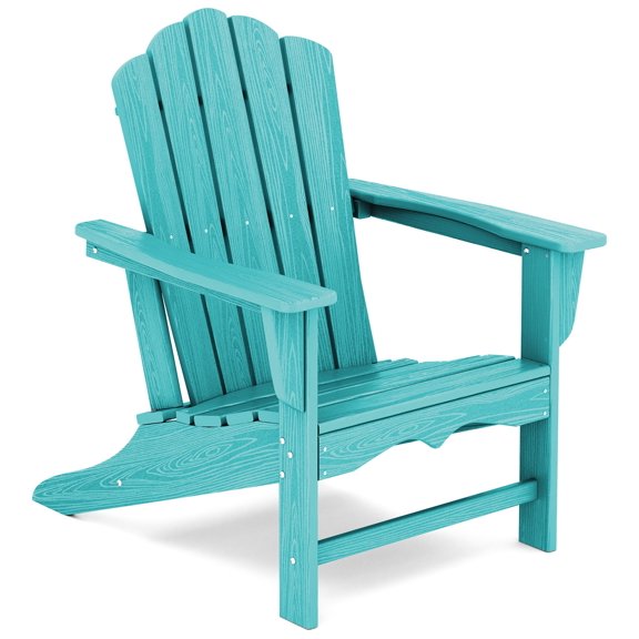 KINGYES HDPE Adirondack Chair, All-Weather Outdoor Fire Pit Chairs for Patio Deck Lawn, Tiffany