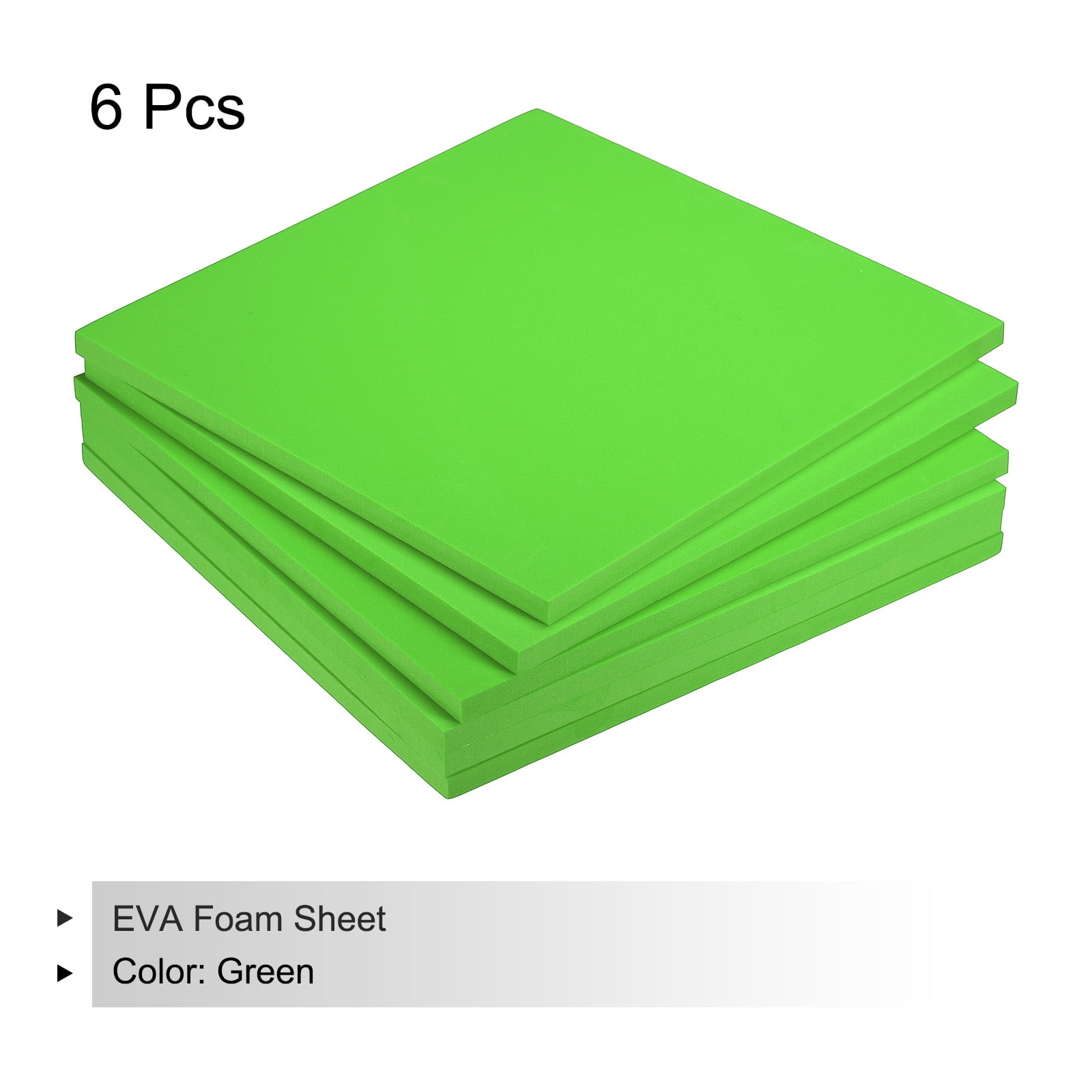 EVA Foam Sheets Green 9.8 Inch x 9.8 Inch 10mm Thick Crafts Foam Sheets 6Pcs