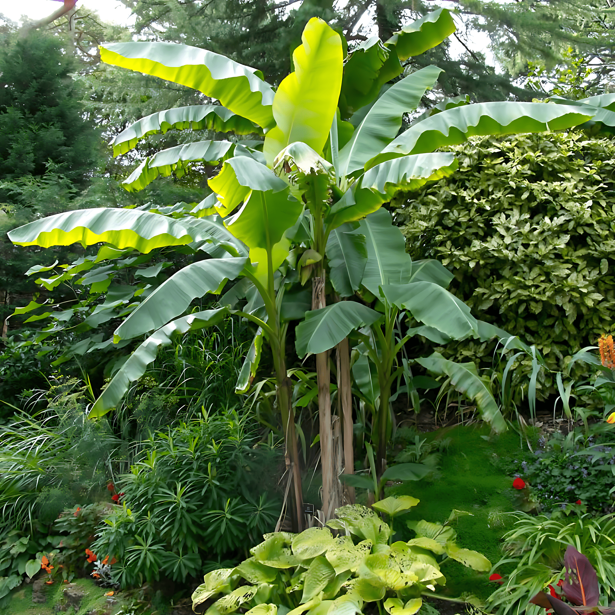 Banana Plant Live Plants, Tropical Green Foliage for Patio, Garden, or Indoor Spaces