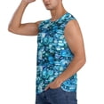 thumbnail image 3 of Goofa Blue Kyanite Printed Men's Sleeveless T-Shirt - Athletic Gym Workout Tank Top for Men - Moisture-Wicking, UPF 30+ Quick-Dry Muscle Tee-XX-Large, 3 of 8