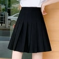 thumbnail image 2 of Babysbule Women Skirts Fashion Women Pleated A-Line Skirt Anti-Burnout Solid High Waist Short Skirt, 2 of 8