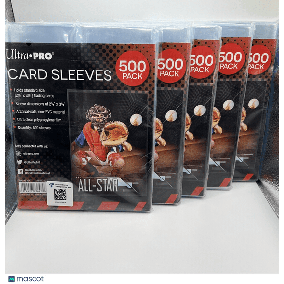 Ultra Pro Penny Card Soft Sleeves 5 Packs of 500 for Standard Cards, 2500 Total