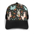 thumbnail image 3 of Naloa Rabbit Is Eating Carrots Adult adjustable Print Baseball Hat, Patchwork curved brim baseball capfor Men and Women, One Size, 3 of 5