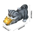thumbnail image 2 of Xecvkr Garden Cat Statue Solar Powered Butterfly Resin Outdoor Sculpture Waterproof Decorative Yard Patio Lawn Party Gift Gray Yellow Weather Resistant 22x11x15cm 1 Piece, 2 of 5