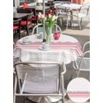thumbnail image 5 of Outdoor Tablecloth with Umbrella Hole for Patio/Picnic/Party/Camping, Pink Purple Striped Waterproof Table Cloth Round Cover Washable, Abstract Modern Geometric Stripes (Dia 60"), 5 of 8