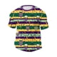 thumbnail image 3 of Ceisia Men's Summer Mardi Gras Stripe T-shirt Short Sleeve Round Neck Loose Fit Casual Daily Wear Purple XXXXL Gifts, 3 of 5