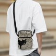 thumbnail image 3 of Chririnla Crossbody Bag for Travel, Portable Lightweight satchel pouch for Girl Black Cat Zebra Stripe Crossbody Purse, 3 of 8