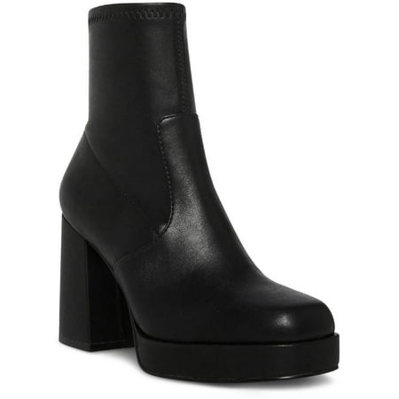 

Steve Madden Womens Ever Leather Block Heels Ankle Boots