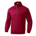 thumbnail image 5 of Men's Quarter Zip Pullover Casual Lightweight Sweatshirt with Long Sleeve Wine Red, 5 of 5