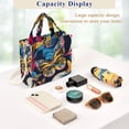 thumbnail image 4 of Butterflies Painting Corduroy Tote Bag Handbag Large Messenger Bag Shoulder Crossbody Zipper Bag Purse, 4 of 8