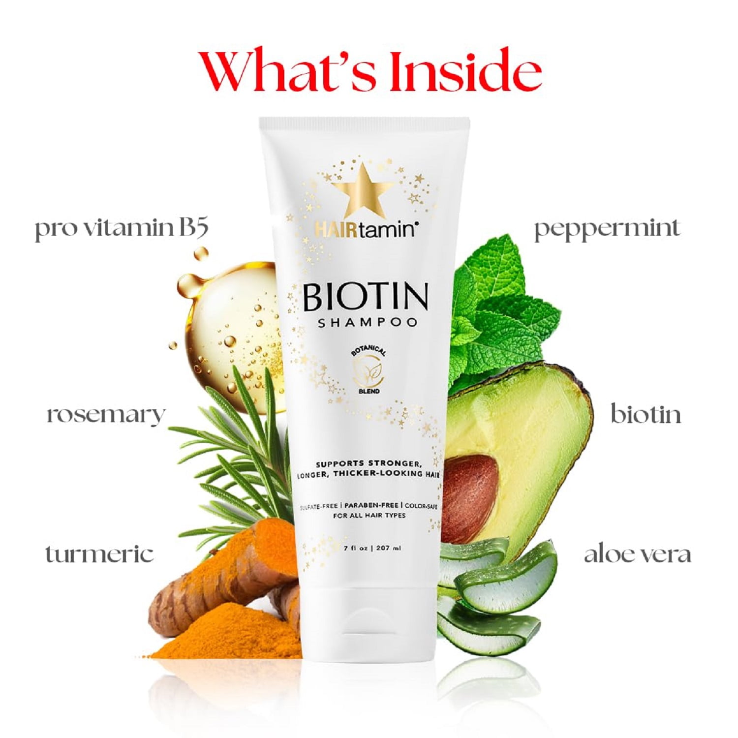 HAIRtamin® Biotin Shampoo – Promotes Stronger, Thicker-Looking Hair for Enhanced Volume and Health