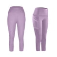 thumbnail image 2 of Xdegoge Capri Leggings for Girls with Pockets Buttery Soft High Waisted Pull on Yoga Leggings Skinny Fit Workout Leggings Gym Running Lounge Travel Wear, 2 of 8
