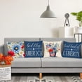 thumbnail image 5 of 4th of July Throw Pillow Covers 20x20 Set of 4 Patriotic Pillow Covers American Flag Memorial Day Dahila Floral Red White Blue Pillow Case Cushion Covers Home Outdoor Sofa Couch Decorations 20, 5 of 6