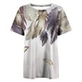 thumbnail image 4 of Blusa informal de manga corta con estampado de manga corta y estampado vintage para mujer Fridja  gope2578, 4 of 8