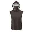 thumbnail image 5 of Fanxing Big & Tall Upf Shirts for Men Sun Protection Shirts with Masks Cooling Hooded Tank Top Lightweight Sleeveless Tees Brown,L, 5 of 9