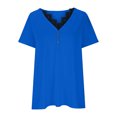 thumbnail image 5 of cfhntfmh Womens Tops Trendy Lace Crochet V Neck Button T Shirts Short Sleeve Casual Loose Summer Shirts Blouses, 5 of 7