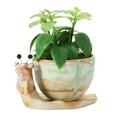 thumbnail image 3 of Creative Co-Op Decorative Stoneware Snail Planter with Reactive Glaze, Brown, 3 of 6