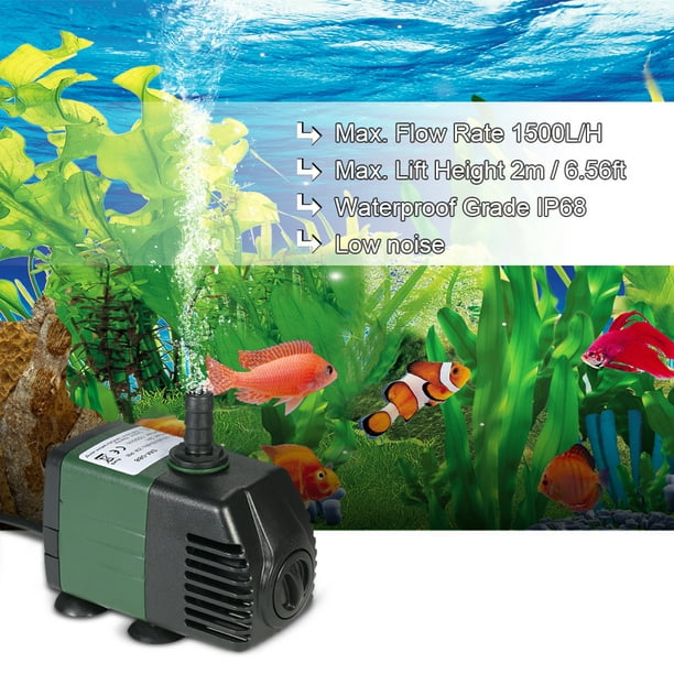 Pompe à eau Submersible 1500L/H Pour Aquarium (25 W), Pompe de