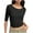 Black, variant on Coorders No Boundaries Womens Crewneck Crop Basic Tops, Ribbed Knit Slim Fit T Shirts, Half Sleeve 2025 Summer Trendy Y2k Tee,Black,Size XL