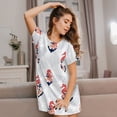 thumbnail image 3 of Fotbe Sea Horse And Corals1 Pattern Women's Cotton Nightgown Sleepwear Short Sleeves Shirt Casual Print Sleepdress, 3 of 6
