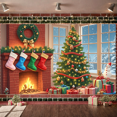 thumbnail image 3 of Colorful Theme Christmas Banner Decorative Design Snowman Banner Gift Prop for Holiday Celebration Winter Festival Indoor Decoration, 3 of 9